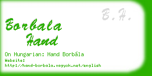 borbala hand business card